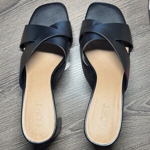 LOFT Black Crisscross Sandals